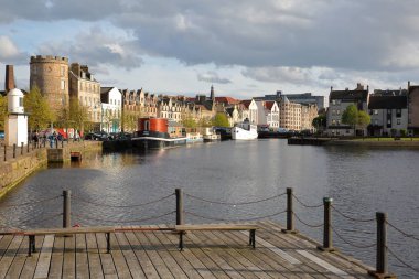 Edinburgh, İskoçya - 5 Mayıs 2016: Leith (bölge Kuzey Edinburgh, Quayside)