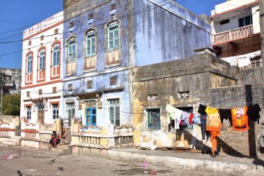 Diu, Hindistan - 7 Ocak 2014: eski Portekiz sömürge binaları Diu Island