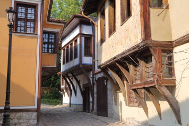 Plovdiv, Bulgaristan: Eski şehir Plovdiv renkli geleneksel evleriyle dar sokak