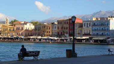 Hanya, Girit - 30 Mayıs 2014: Venedik dış liman 