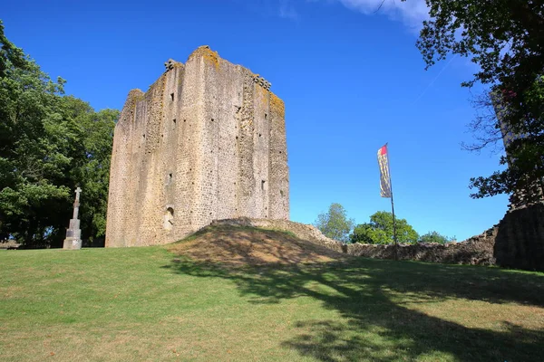 Das zerstörte schloss von pouzauges, vendee, franz — Stockfoto