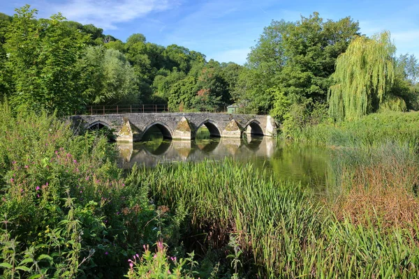 Packhorse Bridge on the river Avon at Barton Farm Country Park, Bradford on Avon, UK — Stock Photo, Image