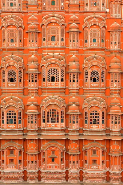 Szczegóły Fasada Hawa Mahal Pałac Wiatrów Jaipur Rajasthan Indie — Zdjęcie stockowe