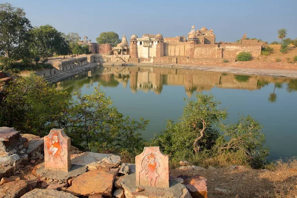 Reflections Ratan Singh Palace Situé Intérieur Fort Garh Chittorgarh Rajasthan — Photo