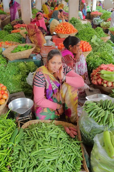 Chittorgarh Rajasthan Indien Dezember 2017 Der Bunte Gemüsemarkt Von Chittorgarh — Stockfoto