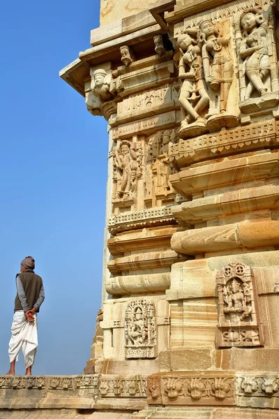 Chittorgarh Rajasthan Índia Dezembro 2017 Detalhes Templo Adhbudhnath Shiva Localizado — Fotografia de Stock