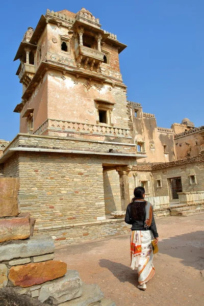 Chittorgarh Rajasthan India Dezembro 2017 Palácio Rana Kumbha Localizado Interior — Fotografia de Stock