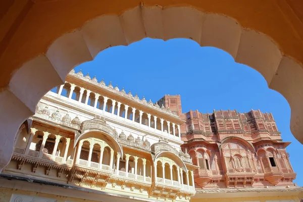 Jodhpur Rajasthan India Diciembre 2017 Detalles Arquitectónicos Fortaleza Mehrangarh Vistos — Foto de Stock