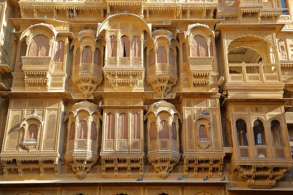 Les Détails Architecturaux Patwa Haveli Jaisalmer Rajasthan Inde — Photo