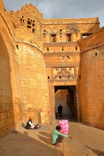 Jaisalmer Rajasthan India Diciembre 2017 Entrada Suraj Pol Jaisalmer Fort — Foto de Stock