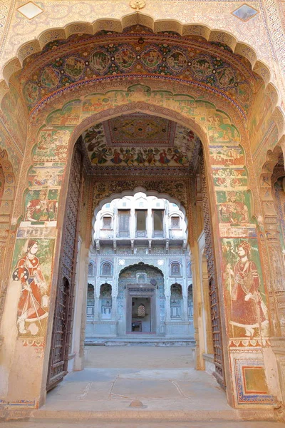 Nawalgarh Rajasthan India December 2017 Main Entrance Uattara Haveli Colorful — Stock Photo, Image