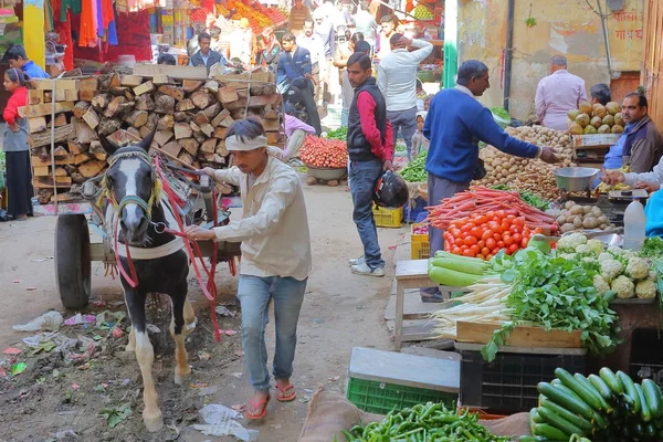 Nawalgarh Rajasthan Indien Dezember 2017 Bunte Straßenszene Auf Dem Gemüsemarkt — Stockfoto