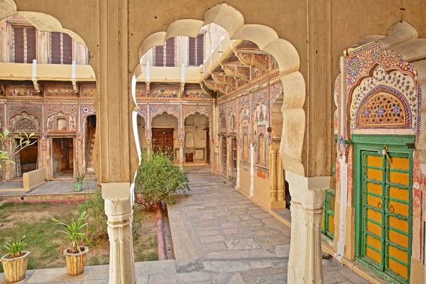 Mandawa Rajasthan Inde Décembre 2017 Ladia Haveli Avec Fresques Peintures — Photo