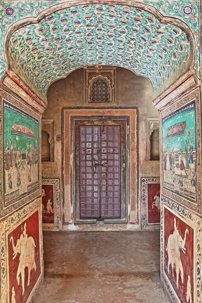 Bundi Rajasthan Inde Décembre 2017 Peintures Murales Chitrasala Dans Palais — Photo