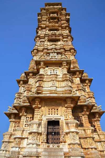 Torre Della Vittoria Situata All Interno Del Forte Garh Chittorgarh — Foto Stock