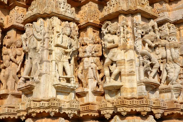 Detalles Las Tallas Del Templo Sat Bis Deori Jain Ubicado —  Fotos de Stock