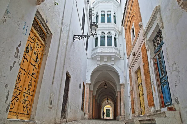 Callejón Típico Empedrado Estrecho Visto Desde Calle Pacha Con Puertas — Foto de Stock