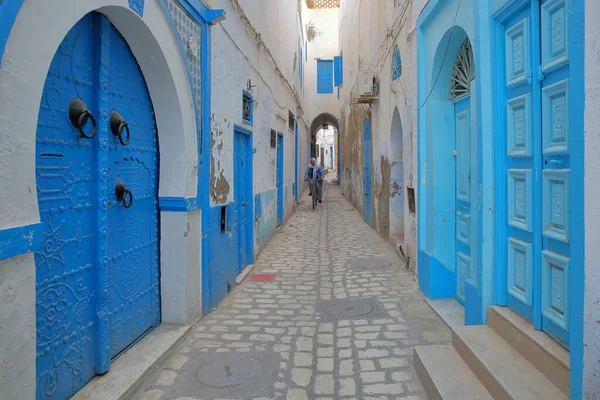 Kairouan Tunesië December 2019 Typische Geplaveide Smalle Straat Historische Medina — Stockfoto