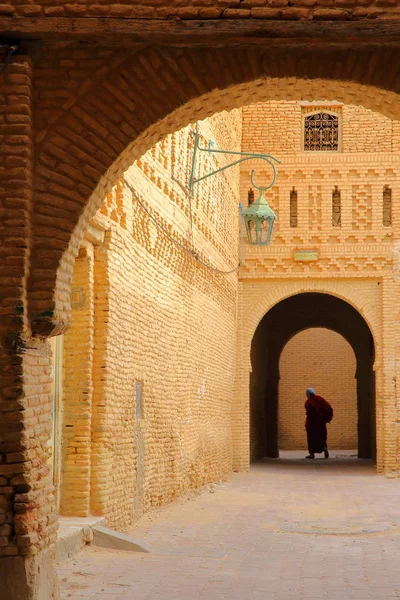 Historická Medina Tozeur Ouled Hadef Tunisko Zdobené Vzory Cihel Arkád — Stock fotografie