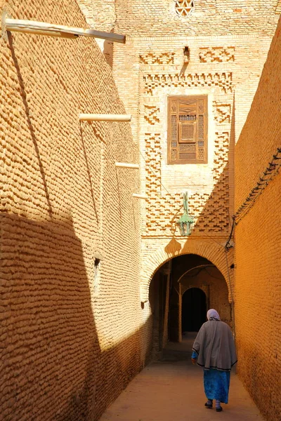 Medina Histórica Tozeur Ouled Hadef Túnez Decorada Con Patrones Ladrillos —  Fotos de Stock
