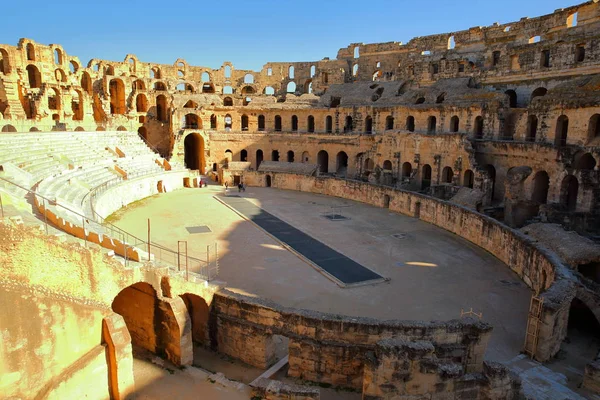 Impressionante Anfiteatro Romano Jem Tunísia — Fotografia de Stock