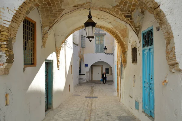 Tunis Tunesië Januari 2020 Typische Geplaveide Smalle Straat Dey Straat — Stockfoto