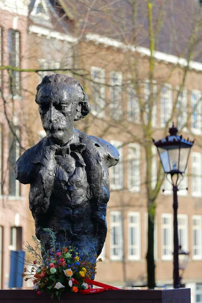 Amsterdam Netherlands March 2020 Close Statue Dutch Writer Multatuli Torensluis — 스톡 사진