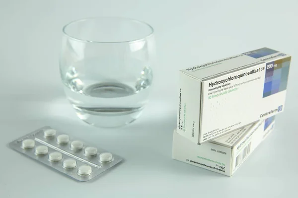 Amsterdam Pays Bas Avril 2020 Une Boîte Des Comprimés Hydroxychloroquine — Photo