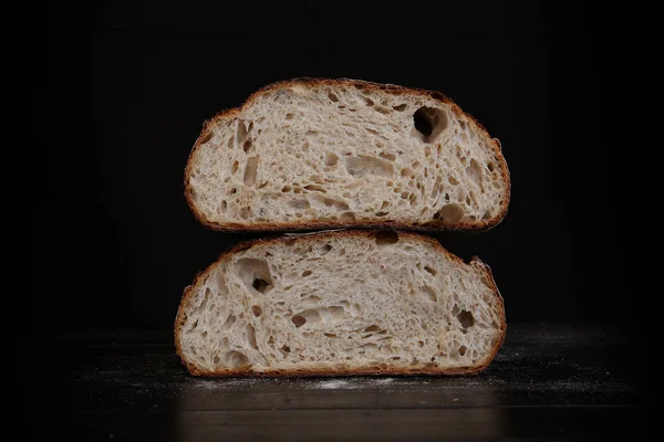 Due fette di pane di segale — Foto Stock