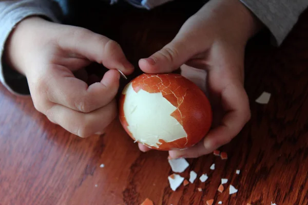 Toddler Paskalya yumurtası eğilir Telifsiz Stok Fotoğraflar