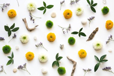 Tam çerçeve çiçek desenli