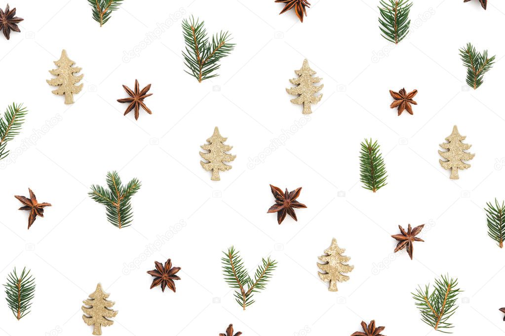 Christmas Pattern On White Background