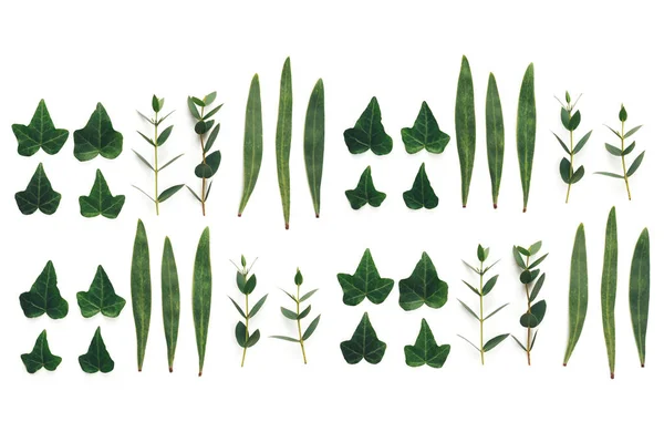 Απρόσκοπτη μοτίβο με πράσινα φύλλα — Φωτογραφία Αρχείου
