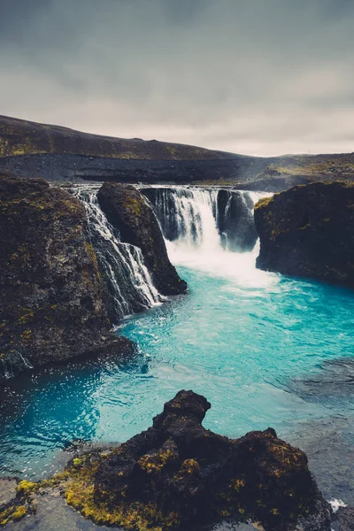 Sigalda wodospady Islandii — Zdjęcie stockowe