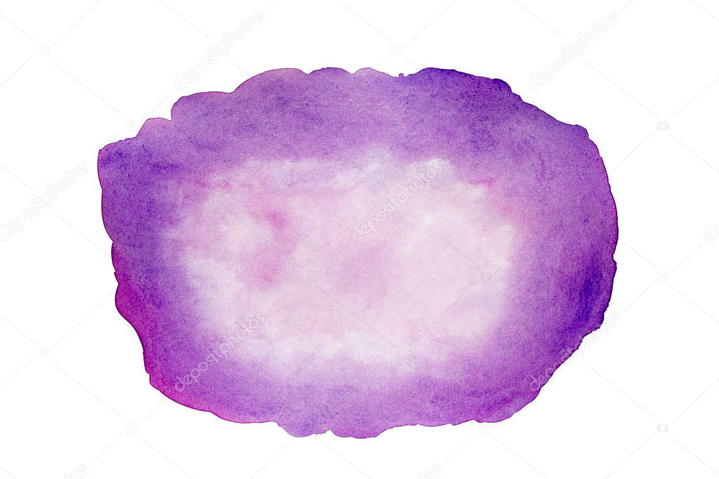 Abstract background: Watercolor purple shape on white background.