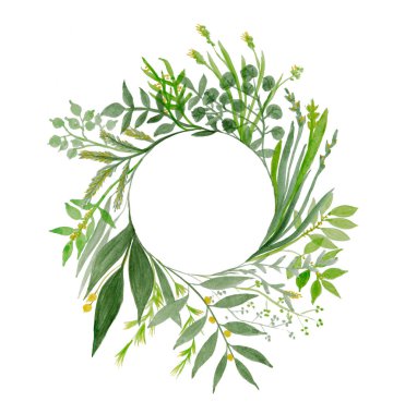 Suluboya çiçek çelenk