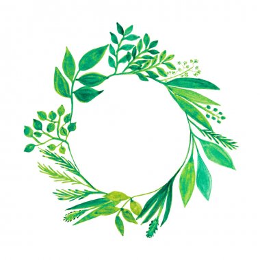 Suluboya çiçek çelenk