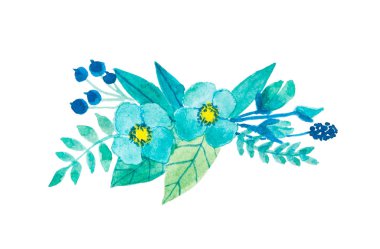 Suluboya Çiçek Buketi