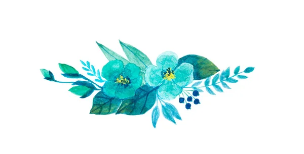 Blommig bukett i akvarell — Stockfoto