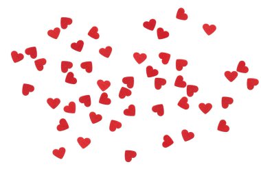 Beyaz Arkaplanda Küçük Kırmızı Kalpler