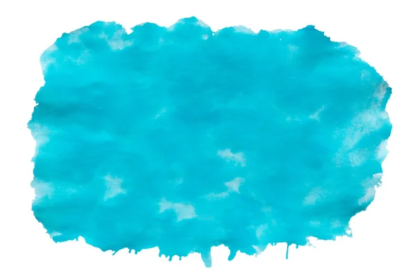 Abstraktní Modrý Akvarel Tvar Izolované Bílém Pozadí — Stock fotografie