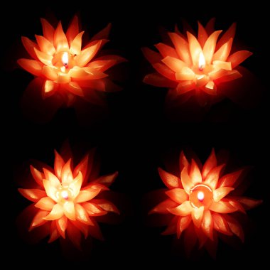 Çiçek mum karanlık seti