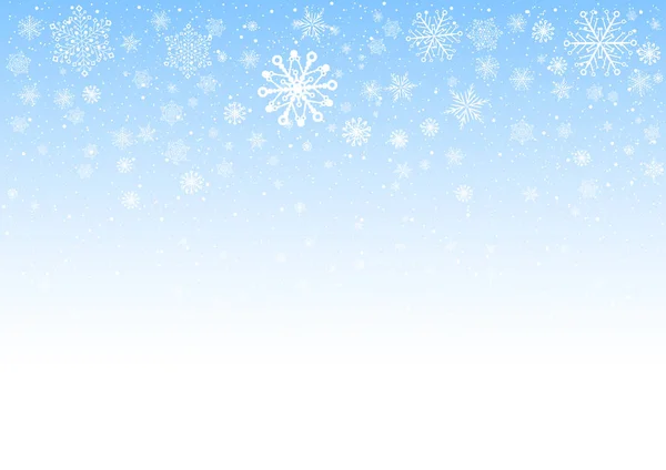 明るい青の背景に雪の結晶 — ストックベクタ
