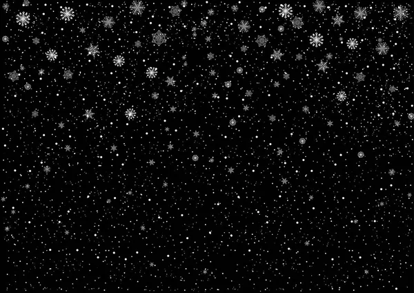 Snowlakes la nuit de Noël — Image vectorielle