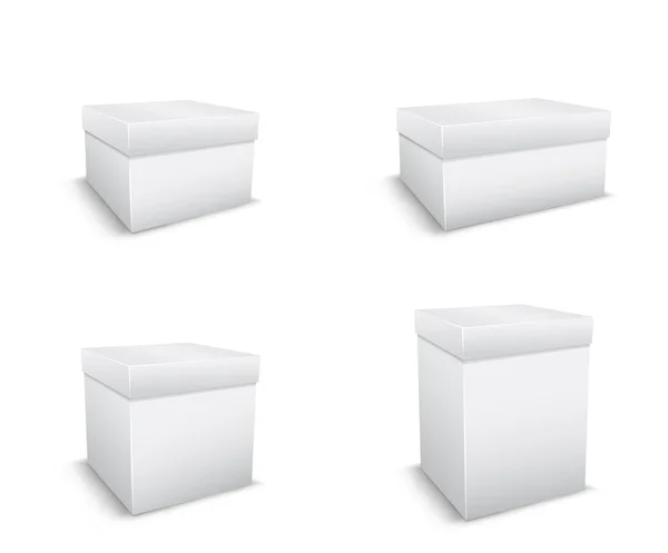 Set white boxes — Stock Vector