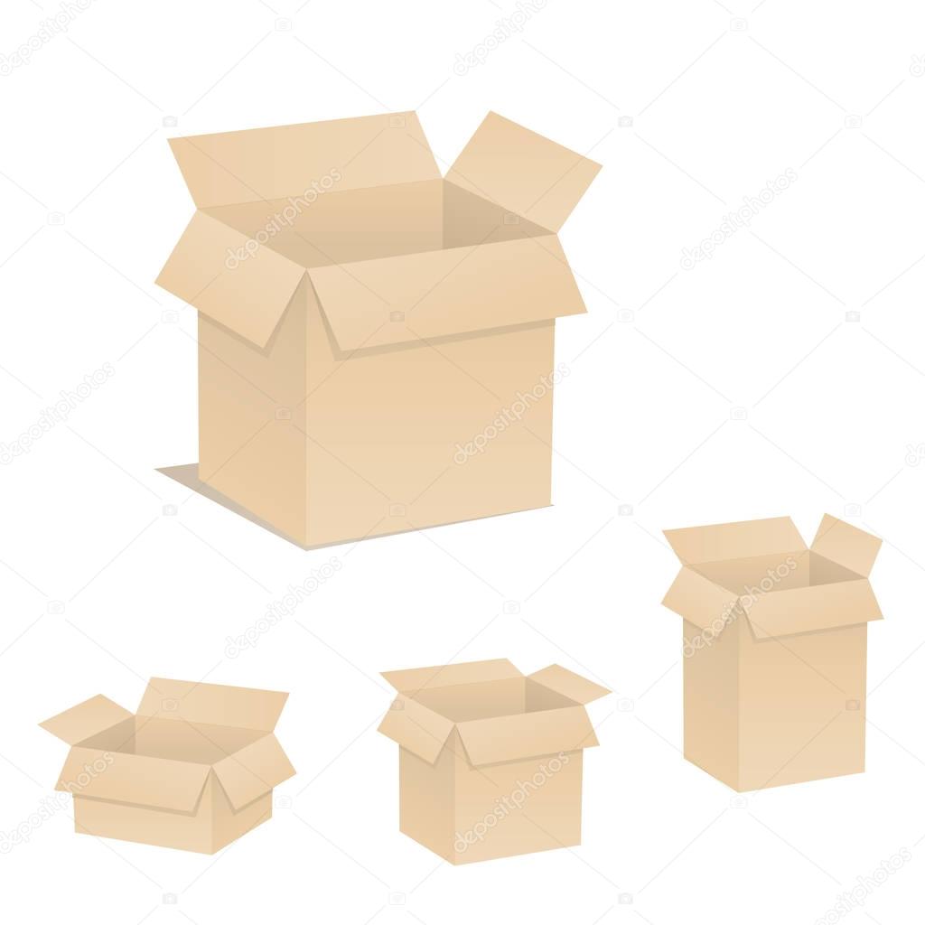 Open paper boxes