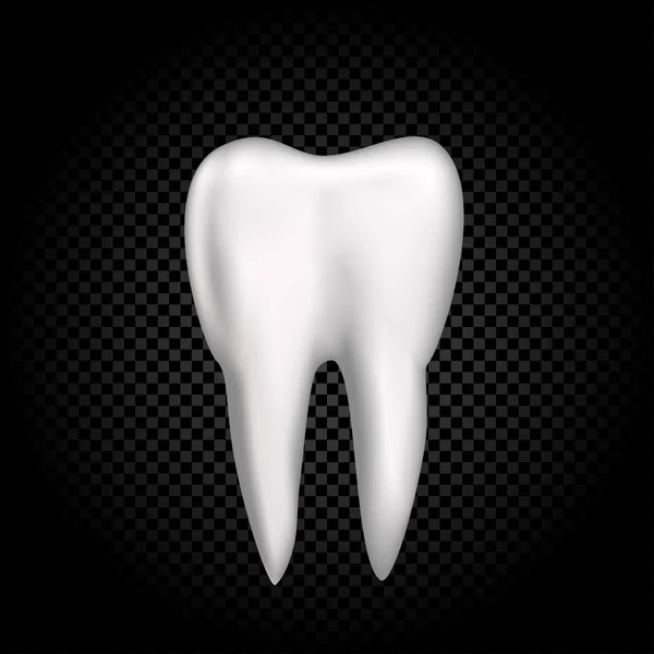 Зуб на темном прозрачном фоне — стоковый вектор