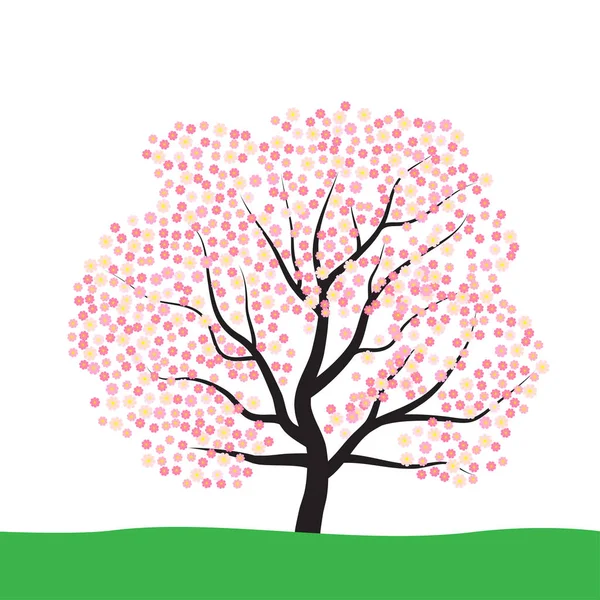 Baum mit Blüte — Stockvektor