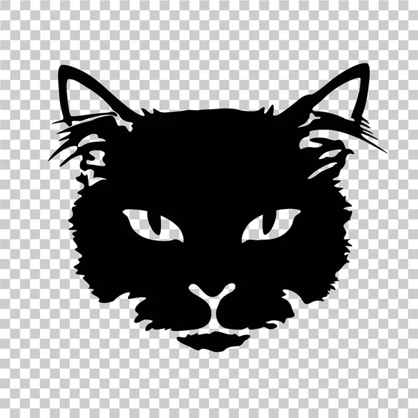 Чорний кіт силует татуювання — стоковий вектор