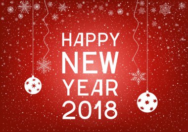 Metin mutlu yeni yıl kar taneleri ile